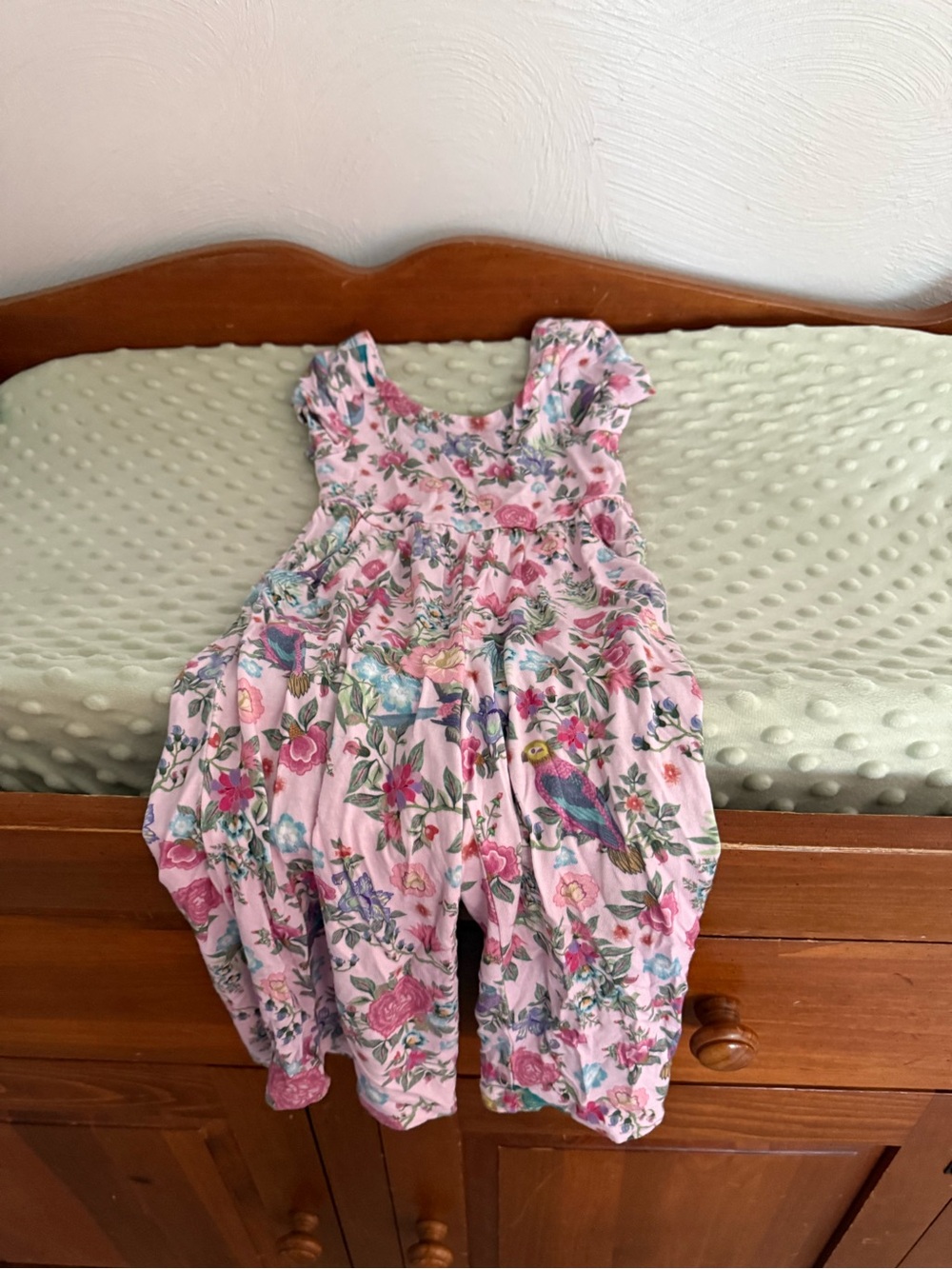 Posh Peanut Pink Floral Girls' Pants Romper